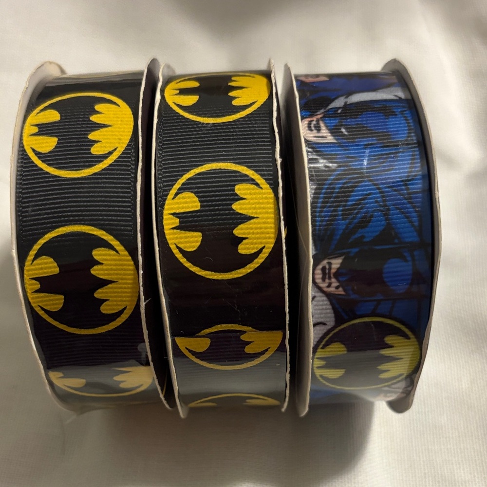 Batman Ribbon Trio - Yellow & Black/Blue